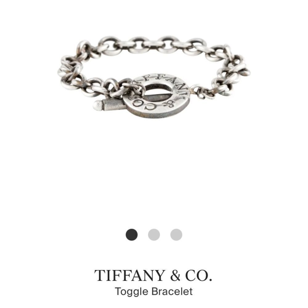 Tiffany & Co. Sterling Silver 6.75" Toggle Charm Bracelet original pouch and box